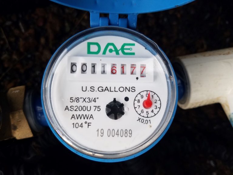 Water meter reading of 11,617.7 gallons on December 30, 2020.
